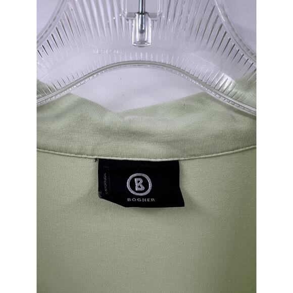 Bogner Women's Long Sleeve Polo Shirt Top Light Green Cotton Blend Size 10 - Picture 3 of 8